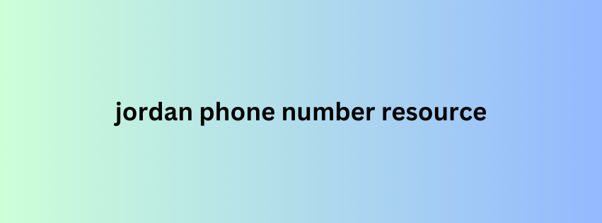 jordan phone number resource